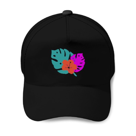 Hibiscus and leaves Baseball Caps
