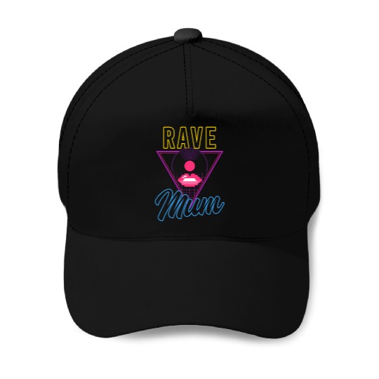 EDM Rave Techno 80s Rave Mum Baseball Caps
