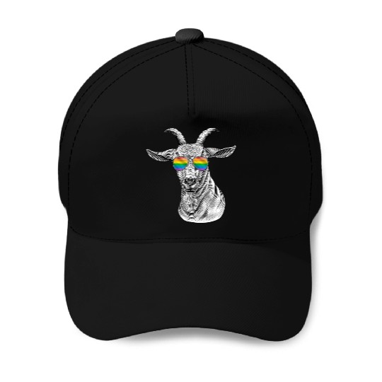 Funny Goat LGBT Rainbow Flag Gay Pride Baseball Caps