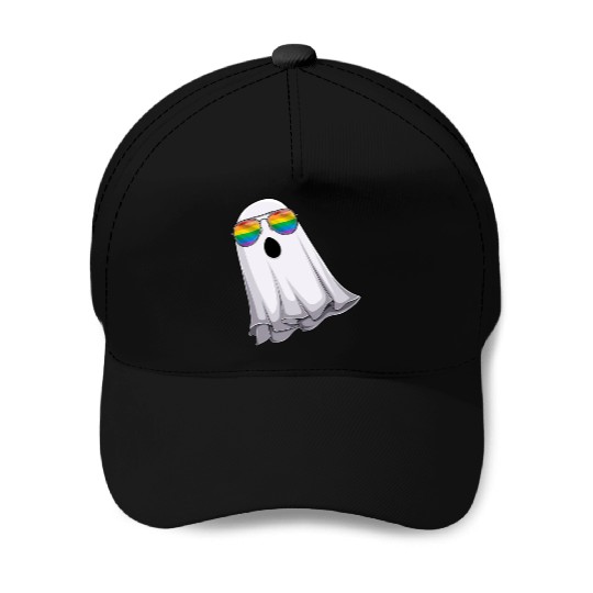 Funny Ghost LGBT Rainbow Gay Pride Baseball Caps