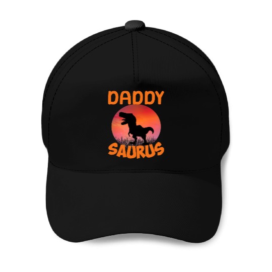Daddysaurus Papasaurus Baseball Caps