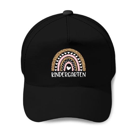 Kindergarten Teacher Leopard Rainbow Teacher Back Baseball Caps