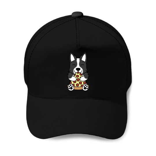 Border Collie Pizza Lover Baseball Caps