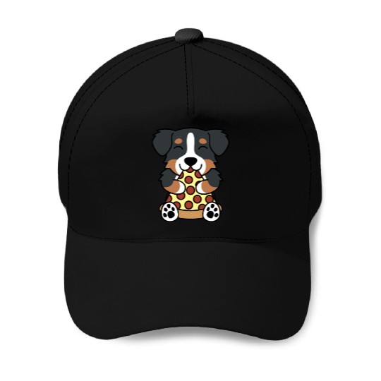 Bernese Mountain Dog Pizza Lover Baseball Caps