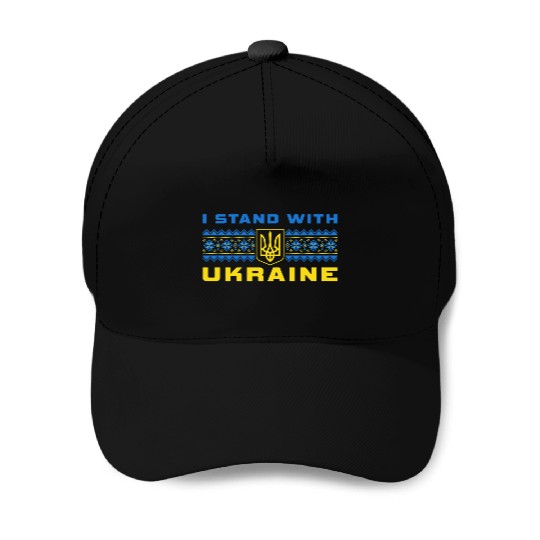 I STAND WITH UKRAINE BLUE-YELLOW Baseball Caps