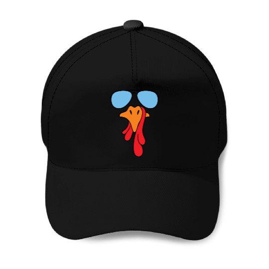 Turkey face with aviator sunglasses Baseball Caps