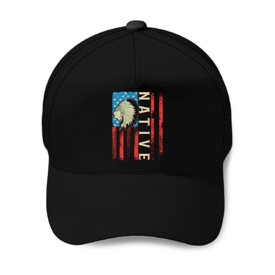 Native American Flag Chief Traditional US Baseball Caps