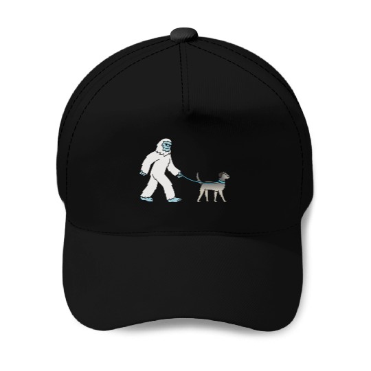 Bigfoot Sasquatch Walking Irish Wolfhound Baseball Caps