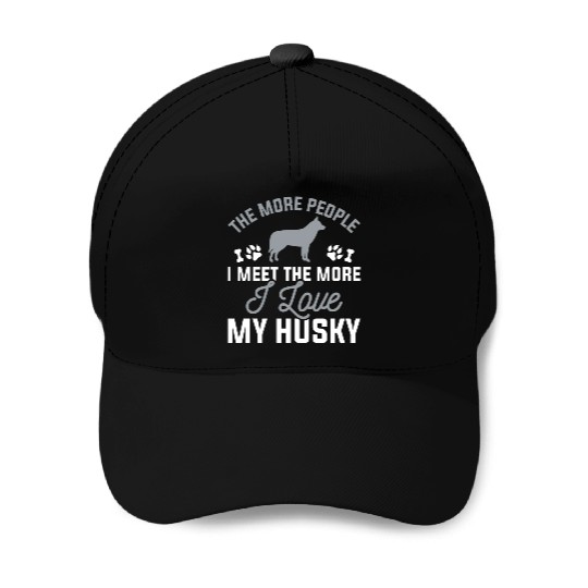 I Love My Husky Baseball Caps
