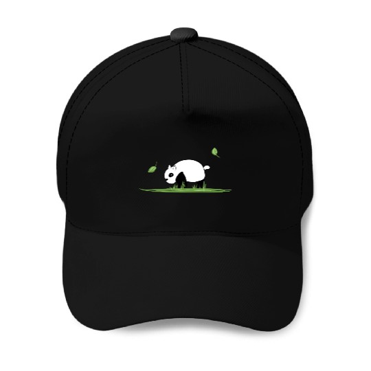 Animal Love Cartoon Panda Ecosystem Nature Grass Baseball Caps