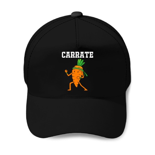 Carrate Funny Vegan Carrot Doing Karate Baseball Caps
