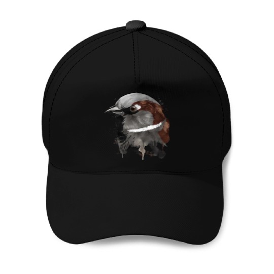 Splash Bird Sparrow Baseball Caps