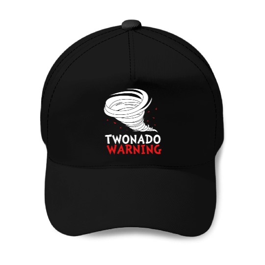 Funny 2nd Bday Twonado Warning Tornado Birthday Baseball Caps