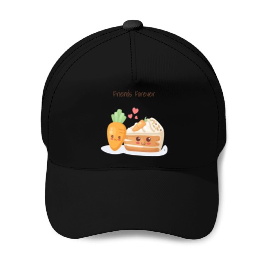 Friends Forever Carrot & Cake Baseball Caps