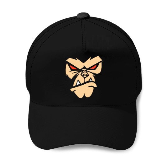 Bad monkey Angry Face - Gorilla Head Baseball Caps