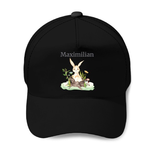 Waldtier Reh Hase Hedgehog Flowers Name Maximilian Baseball Caps