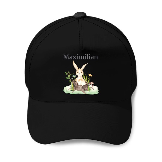 Waldtier Reh Hase Hedgehog Flowers Name Maximilian Baseball Caps