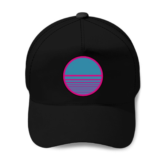 Dark Neon Sun Baseball Caps