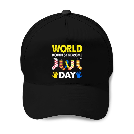 World Down Syndrome Day Yellow Blue Ribbon Baseball Caps