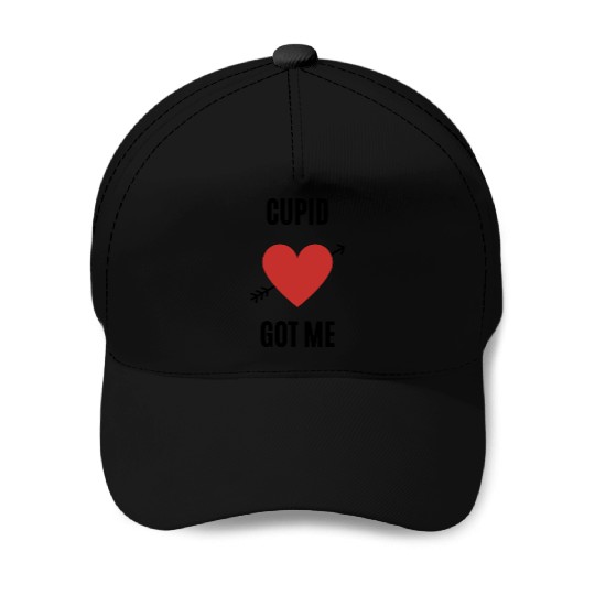 Cupid Got Me Baseball Caps