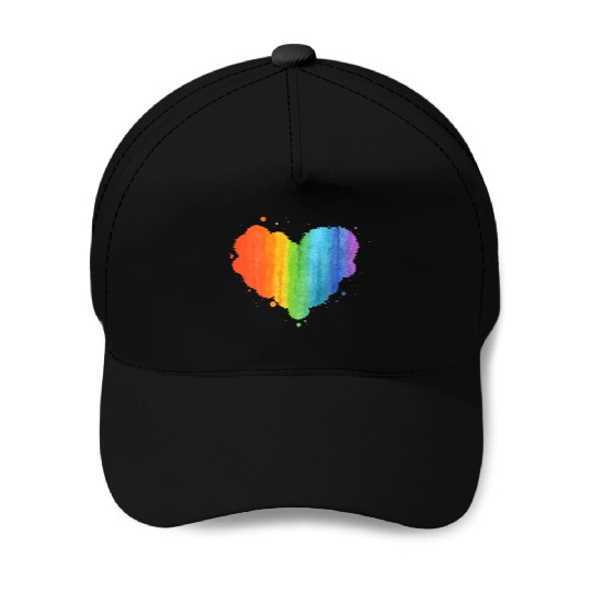 LGBT Gay Lesbian Pride Month Heart Flag LGBT Aware Baseball Caps