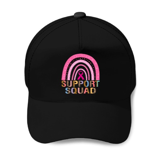 Support Squad Leopard Pink Warrior Breast Cancer Baseball Caps