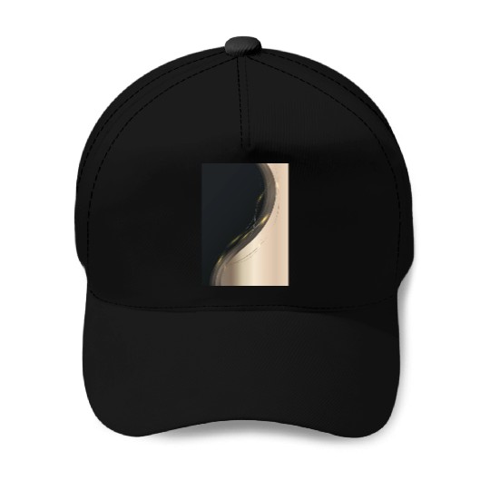 Luxury Elegant Black Gold Wave Baseball Caps