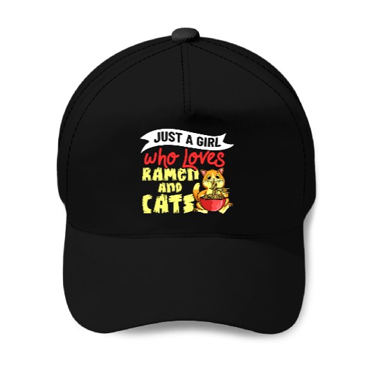 Ramen Cat Bowl Chicken Noodle Soup Japanese Baseball Caps