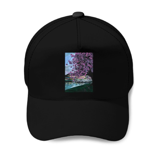 Festplass Swans and Cherry Flowers week 17 Baseball Caps