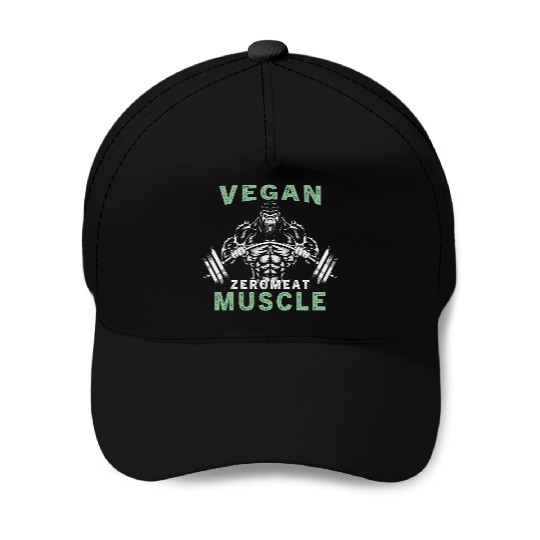 Vegan Muscle 0% Meat 100% Muscle Vegetarian Fit Baseball Caps