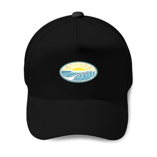 Surf Sunrise Oval Baseball Caps