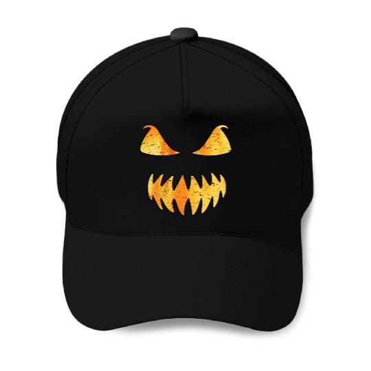 Retro Jack O Lantern Scary Carved Pumpkin Face Baseball Caps