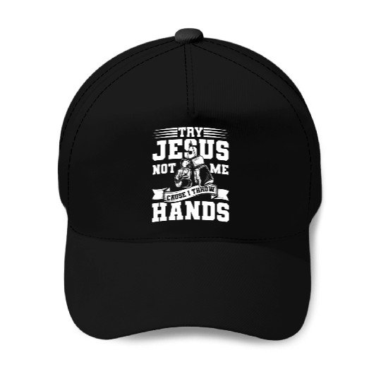 Try jesus not me Baseball Caps