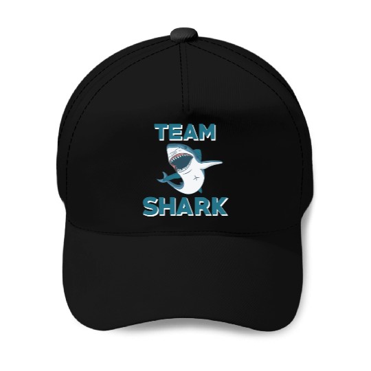 Team Shark Baseball Caps