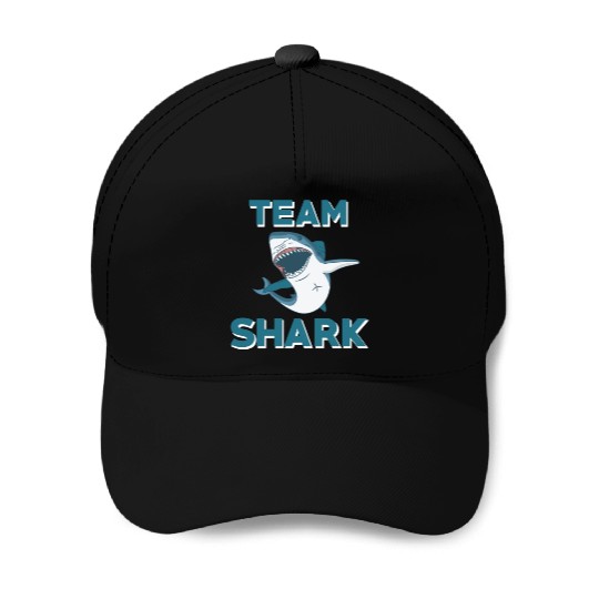 Team Shark Baseball Caps