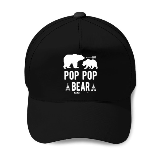 Pop Pop Bear Arrow Grandpa Bear Grandparents Baseball Caps