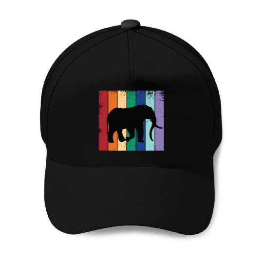 Elephant Silhouette Baseball Caps