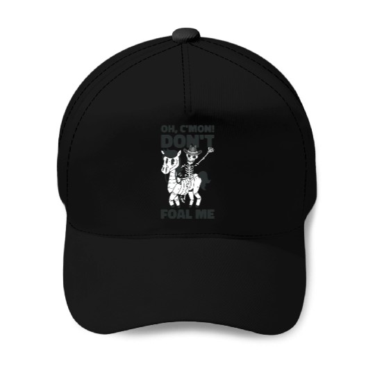Halloween Cowboy Skeleton Foal Horse Riding Baseball Caps