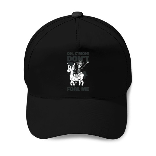 Halloween Cowboy Skeleton Foal Horse Riding Baseball Caps