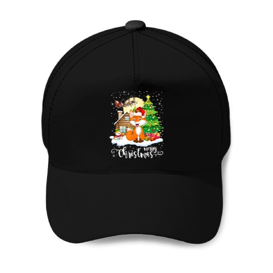 Funny Cute Fox Lover Merry Christmas Gift Baseball Caps