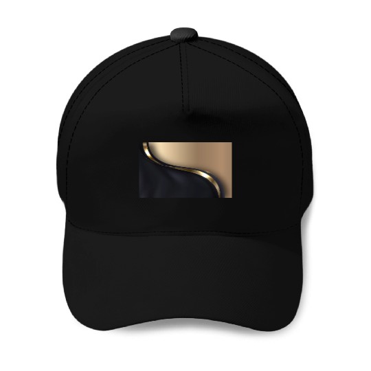 Luxury Elegant Black Gold Wave Baseball Caps