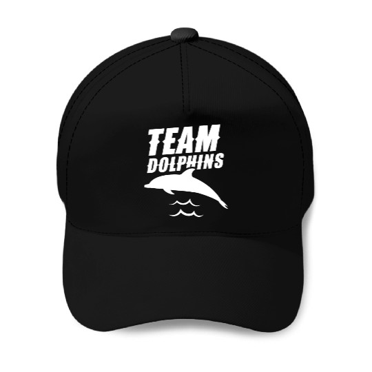 Team Dolphins Cute Dolphin Girls Lover Baseball Caps