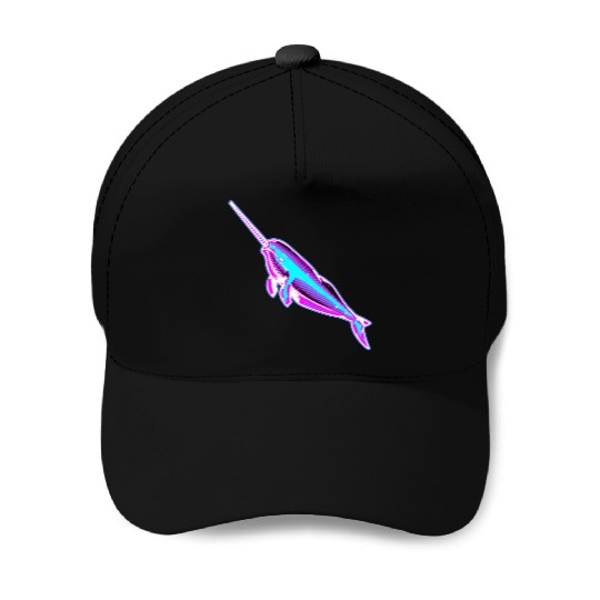 Synthwave Narwhal Baseball Caps