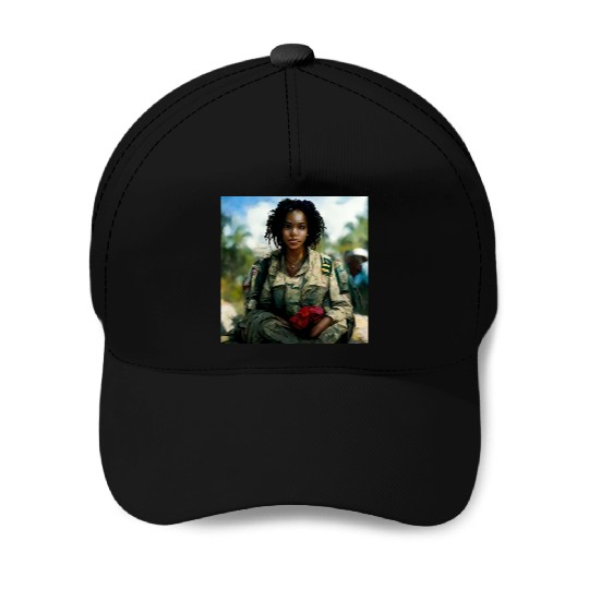 Beautiful US army combat medic painting Baseball Caps