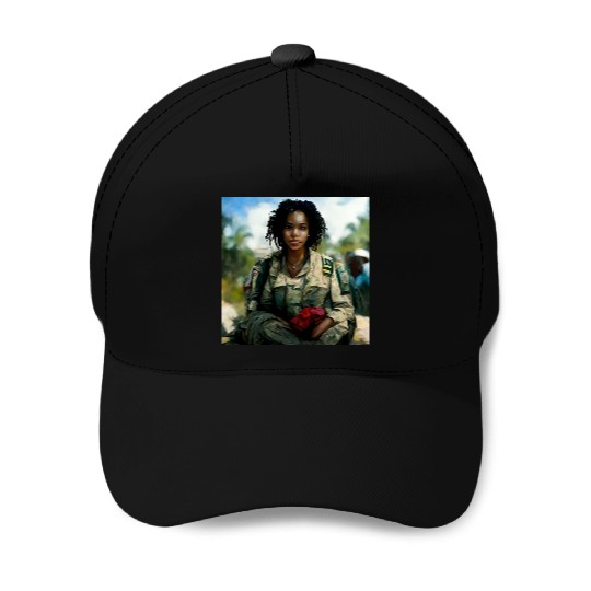 Beautiful US army combat medic painting Baseball Caps