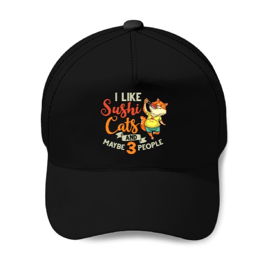 Cat Sushi Japanese Rice Roll Nigiri Bowl Maker Baseball Caps