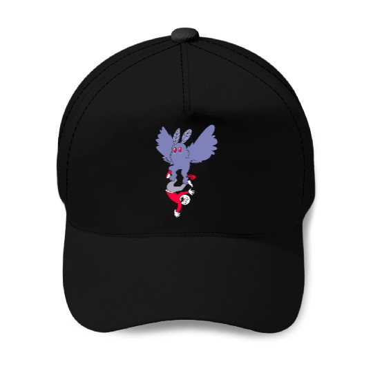 Mothman Abducting Human Goth Cryptid Funny Mothman Baseball Caps