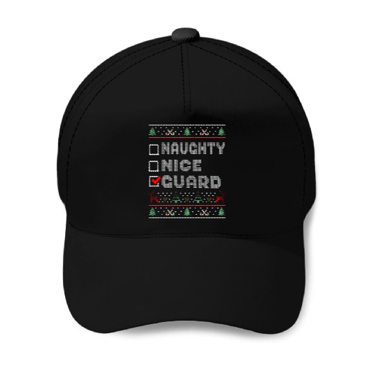 Naughty Nice Guard, Matching Christmas Group Baseball Caps