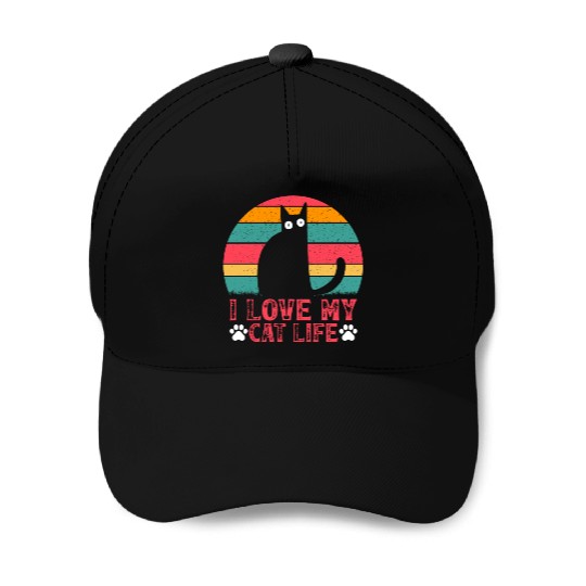 Funny Cat Meme Cat Owner Cat Lover I Love My Cat L Baseball Caps