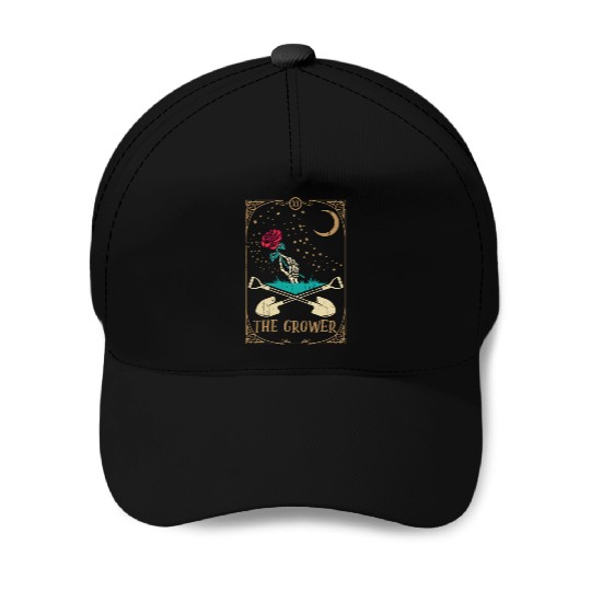Rose Tarot Card Occult Club Gothic Grower Baseball Caps